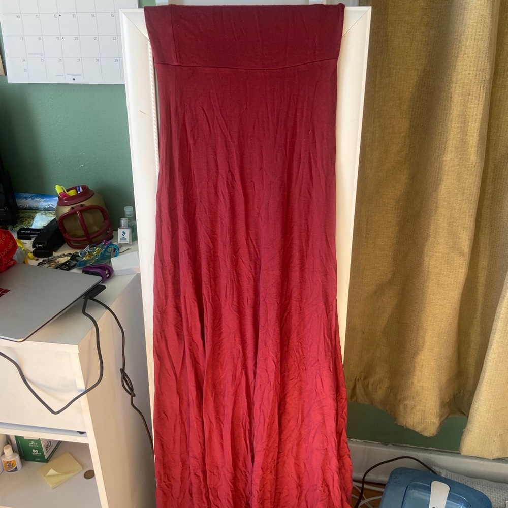 Maroon maxi skirt
